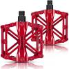 imageKEMIMOTO Mountain Bike Pedals MTB Bicycle Flat Pedals 916 CNC Aluminum Durable Sealed Bearings for Most Bikes BMX MTB Enduro Downhill Trail Two Pack BlackRed