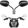 imageKEMIMOTO Rear View Side Mirrors Long Stem Motorcycle Mirrors 360 Degree Adjustment Chrome for Road King Sportster Street Electra Glide Softail Dyna Road GlideBlack