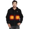 imageKEMIMOTO Soft Fleece Heated Hoodie for Men and Women Unisex Heated Sweatshirt with 12V 20000mAh BatteryBlack
