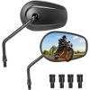 imageKEMIMOTO Universal Motorcycle Rear View Mirrors M10 Billet Aluminum Heavy Duty Handlebar Side Mirrors for Cruiser Sport Naked Bike ADV Touring Motorbikes SilverBlack