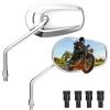 imageKEMIMOTO Universal Motorcycle Rear View Mirrors M10 Billet Aluminum Heavy Duty Handlebar Side Mirrors for Cruiser Sport Naked Bike ADV Touring Motorbikes SilverSilver