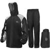 imageKEMIMOTO Waterproof Casual Motorcycle Rain Gear for menMens Waterproof Powersports Rain Suit with Pant for Motorcycle Riding in Heavy Rain 15000MM Water Pressure ResistanceBlack