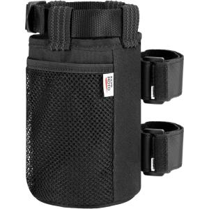 imageKEMIMOTO 1 Pack Cup Holder Roll Bar Cup Holder for UTVs Wheelchair Scooter Walker Rollator Bike Golf Cart Boat with Mesh Pockets and Sticky Straps