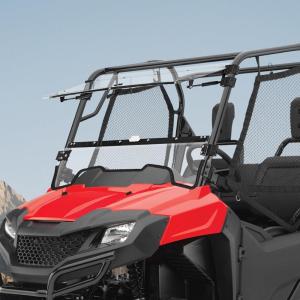 imageKEMIMOTO 2IN1 UTV Flip Up Windshield Compatible with Pioneer 7007004 2014 2025 Heavy Duty Clear PC Front Windshield Provide Open Vented or Fully Closed Ventilated Windscreen Accessories