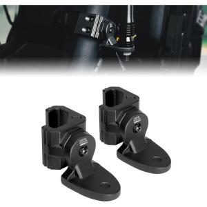 imageKEMIMOTO 2PCS UTV Whip Light Mounts Flag Pole Mounts Light Bar Brackets CB Antenna Compatible with Polaris Ranger General CanAm Defender Commander Maverick Sport Trail ProFit Cage BlackBlack