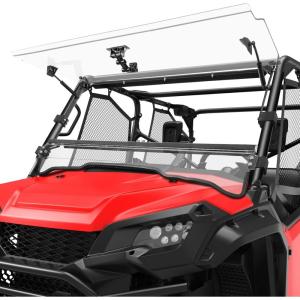 imageKEMIMOTO 3IN1 Flip Windshield Compatible with Pioneer 1000 10005 10006 20162024 Clear Vision PC Material UV Resistant RattleFree Rubber Strip MultiVent Cool Comfort Protection Accessories