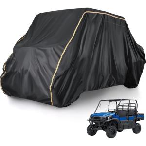 imageKEMIMOTO 420D Waterproof UTV Cover 46 Seater Compatible with Polaris Ranger Crew XP 1000 General RZR XP 4 Talon Pioneer Teryx 4 Uforce U10 Pro XL 2025 with Reflective Strips Easy Use Cover MediumSmall