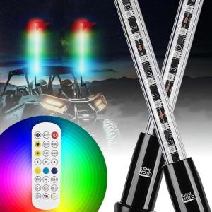 imageKEMIMOTO 5FT 2PCS Whip Lights for UTV ATV 22 Modes 21 Colors 5 Bright 10 Speed IP67 Waterproof RF Wireless Control Compatible with CanAm Maverick X3 Defender Polaris RZR Ranger Pioneer Kawasaki2