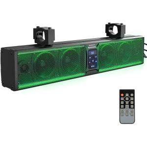 imageKEMIMOTO 6Speaker Metal UTV Sound Bar 25inch IP65 Waterproof Golf Cart Sound Bar ATV Speaker Bluetooth with RGB SxS Soundbar Compatible with Polaris RZR CanAm w 125 in  2 in Roll Bar