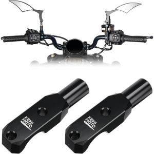 imageKEMIMOTO 8mm Motorcycle Handlebar Mirror Adaptor Mount Holder Aluminum Rearview Mirror Bracket Compatible with Sportster S 1250