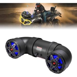 imageKEMIMOTO ATV Speaker 65 Inch Bluetoothconnectivity ATV UTV Sound Bar w 20 RGB Light Modes 2X Full Range Speakers 2X Tweeters Boat Sound System Compatible with Polaris Sportman Fourtrax Can Am