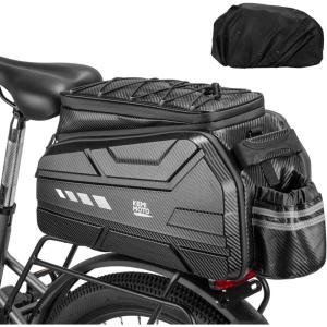 imageKEMIMOTO Bike Bag 11L EVA Hard Shell Upgraded Ebike Rear Rack Bag with Waterproof Cover Bicycle Trunk with Shoulder Strap for Commuter Travel Outdoor40l  With Expansion Layers  Pp Board