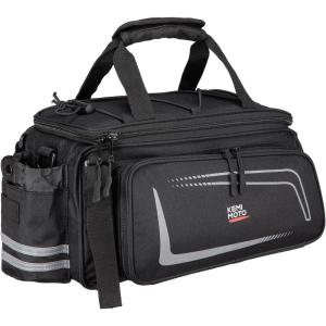 imageKEMIMOTO Bike Rear Rack Bag with Rain Cover 15L Thickened Foldable Pockets Water Resistant Bicycle Bag Bike Trunk Pannier for Commuter Cycling Trip Grocery Shopping Black