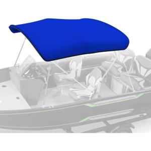 imageKEMIMOTO Bimini Tops for Boats Bimini Top Replacement 600d Marine Grade Canvas Boat Canopy Waterproof Sun Shade with Light Hole and Storage Bag Easy Install Without Frame for Pontoon Boatsblue