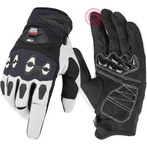 imageKEMIMOTO Dirt Bike Gloves for Men Touchscreen with Silicone Protective for Outdoor Sports OnRoad OffRoad Motorcycle Gloves Motorcross Motorbike Mountain Bicycle Racing ATV UTVwhite