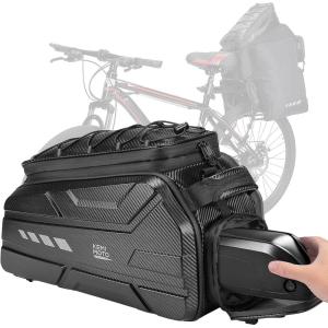 imageKEMIMOTO Ebike Battery Bag Bike Bags for Rear Rack 40L Hard Shell Bag with Waterproof Cover Ebike Trunk Bicycle Seat Pannier for Commuter Travel Outdoor