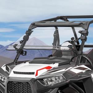 imageKEMIMOTO Flip Up Windshield 4IN1 Folding Window Compatible with 20142018 RZR XP 1000  XP Turbo  RZR 900  S900  S1000 Clear HardCoated PC Open Close Vented Front Full Windshield