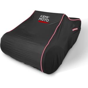 imageKEMIMOTO Full Cover Compatible with CanAm Ryker 600 900 Sport and Rally Edition Upgraded Outdoor Protection 420D Fabric Cover with Reflective Strips Compatible with Ryker Accessories