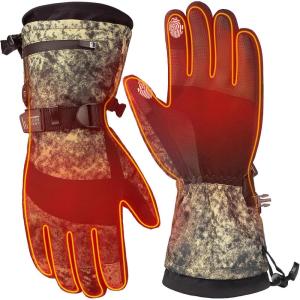 imageKEMIMOTO Heated Hunting Gloves Camo Flip Magnetic Winter Heated Gloves for Men Women Camouflage Thermal Electric Hunter Gear with 2 Rechargeable Battery Packs 3 Heat Settings Max 140F WarmXXLarge