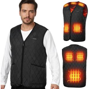 imageKEMIMOTO Heated Vest for Men with Battery Pack Included Winter Heated Jackets for Men Lightweight Quilted Vests for Hiking