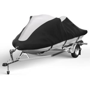 imageKEMIMOTO Jet Ski Cover Heavy Duty 600D UV Resistant Waterproof Oxford Fabric Trailerable PWC Cover Compatible with Yamaha SeaDoo Kawasaki Length 115quot120quot 2 Seater