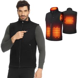 imageKEMIMOTO Mens Heated Vest with Battery Pack Included Lightweight Heated Vest for Men by APP Temp Control Black