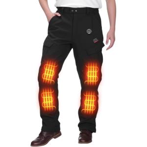 imageKEMIMOTO Mens Motorcycle Heated Pants 36H Heating Time ampamp ESA Armor  WaterResistant Riding Pants for Winter Black