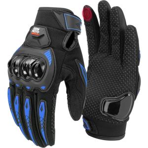 imageKEMIMOTO Motorcycle Gloves for MenWomen Touchscreen Dirt Bike Gloves with Shell AntiSlip for Motorbike Riding Racing Cycling Dirt Bike ATV UTV Motocross BMX HikingBlue