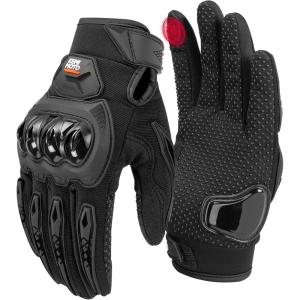imageKEMIMOTO Motorcycle Gloves for MenWomen Touchscreen Dirt Bike Gloves with Shell AntiSlip for Motorbike Riding Racing Cycling Dirt Bike ATV UTV Motocross BMX HikingBlack