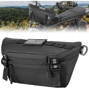 imageKEMIMOTO Motorcycle Handlebar Bag Universal Motorcycle Fork Bag Waterproof Front Storage Bag for Motorbike Dirt Bike and Snow Bike with Front Fork 22L