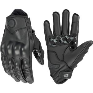 imageKEMIMOTO Motorcycle Leather Gloves Sheepskin Protective Gloves for Men and Women Touchscreen Compatible Hard Knuckle Gear for Motorcross Racing CyclingBlack