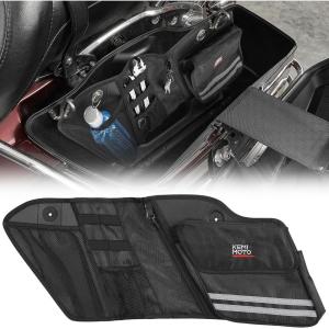 imageKEMIMOTO Motorcycle Saddlebag Organizers 2 Pack Compatible with Touring Models 20142024 2025 Street Glide Road King 20142023 Road Glide Black Saddle Bag Liners