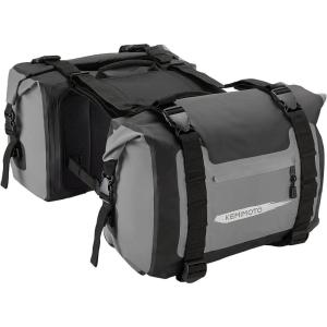 imageKEMIMOTO Motorcycle Saddlebags 25L2 Waterproof Adventure Sport Bike Luggage Bag Saddle Bags Side Bags for Motorbike Travel Motorcycle Bags Grey 2 Pack