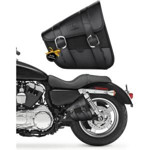 imageKEMIMOTO Motorcycle Swingarm Bag Left Side Tool Bag Swing Arm Bags 4L Fit for Sportster Street Rebel 300 500 Synthetic Leather