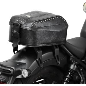 imageKEMIMOTO Motorcycle Tail Bag Rivet with Secure Locking Bracket 25L Large Capacity Universal Motorcycle Luggage Travel Storage Bag for Trip Camping Outdoor