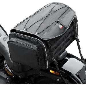 imageKEMIMOTO Motorcycle Travel Luggage Bags 50L Expandable Large Capacity Motorcycle Tail Bag Waterproof Rear Rack Trunk Motor Pannier Bag with Rain Cover and Straps