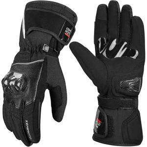 imageKEMIMOTO Motorcycle Winter Gloves for MenWarm Touchscreen Tactical Riding Gloves Carbon Fiber Protection Rainproof Windproof ATV UTV SnowmobileBlack