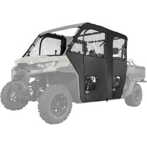 imageKEMIMOTO Soft Cab Enclosure Doors with Open Slot for Side Mirrors Compatible with Can Am Defender Max HD 78910 DSP XT XMR 20172024 Zipper Waterresistant Full Windshield Panel Accessories