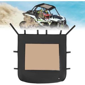 imageKEMIMOTO Soft Canvas Roof Top 1680D Oxford Fabric Waterproof Compatible with Polaris RZR XP 1000  Turbo  900 up to 2023 Black UTV Sunshade Soft Top for 2Seater Models
