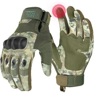 imageKEMIMOTO Tactical Gloves for Men Touchscreen Motorcycle Gloves with Hard Shell ampamp Palm Padding for Sports Motorcycle Cycling Tactical Airsoft Paintball Hunting Hiking Camping ClimbingCamouflage  Microfiber Protection