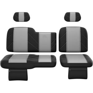 imageKEMIMOTO UTV Leather Seat Covers wPocket Soft Cushion Compatible with Polaris Ranger XP 1000Crew 20172021 Ranger 1000Crew 20202024 Stylish 6040 Split Bench Seat Cover Waterproof Accessories