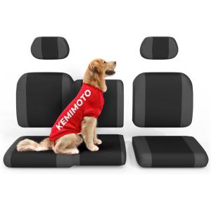 imageKEMIMOTO UTV Seat Cover Set for 6040 Split Back Seat Compatible with Polaris Ranger XP 1000 20172021 Split Bench Seat Covers Upgraded wHeadrest Cover Crew Fits Front Seat OnlyBlack