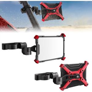imageKEMIMOTO UTV Side Mirrors For 165quot2quot Roll Cage Bar Compatible with Polaris RZR Can Am Maverick X3 SxS Talon Teryx Mule Billet Aluminum SXS Side View Mirror Redred