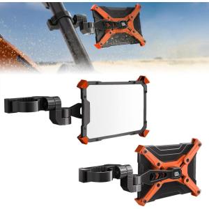 imageKEMIMOTO UTV Side Mirrors For 165quot2quot Roll Cage Bar Compatible with Polaris RZR Can Am Maverick X3 SxS Talon Teryx Mule Billet Aluminum SXS Side View Mirror Redorange