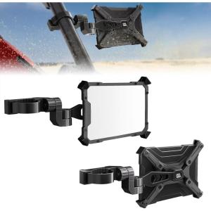 imageKEMIMOTO UTV Side Mirrors For 165quot2quot Roll Cage Bar Compatible with Polaris RZR Can Am Maverick X3 SxS Talon Teryx Mule Billet Aluminum SXS Side View Mirror Redblack