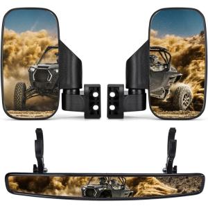 imageKEMIMOTO UTV Side Mirrors and Rear Center Mirror with 15quot to 2quot Roll Bar Cage Compatible with Polaris RZR 900 XP 10004 Pro XP4 Turbo4 Commander Maverick X3 Viking RhinoTeryx