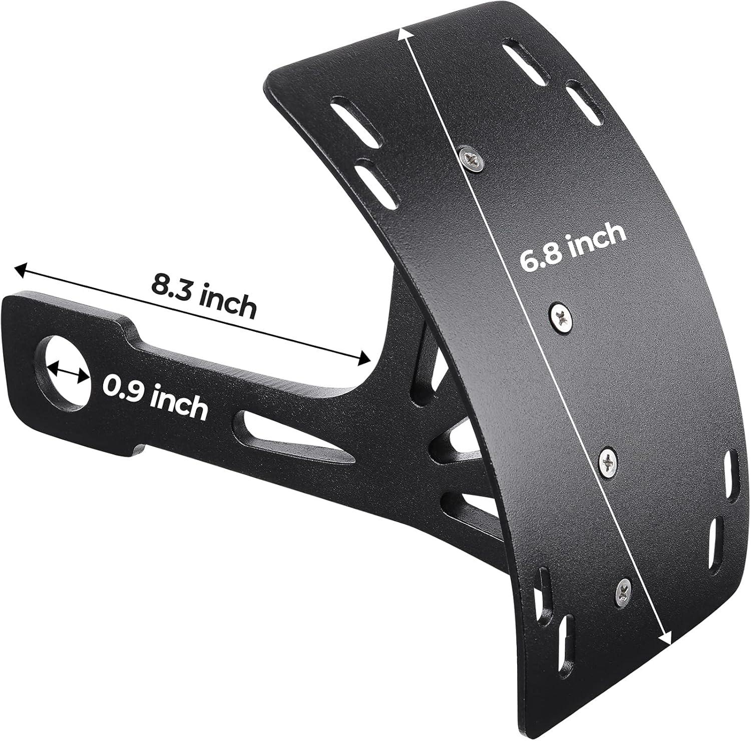 imageKEMIMOTO Curved Motorcycle License Plate Holder Side Motorcycle License Plate Mount Tag Bracket Black for Cruise Sportbike Street Bike