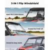 imageKEMIMOTO 3IN1 Front Flip Windshield Compatible with Polaris General 1000 XP 1000 4 1000 20162025 HeavyDuty Scratch Resistant Fold Clear UTV Windshield Window Accessories