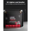imageKEMIMOTO Lithium Motorcycle Battery YTX15LBSYTX14AHBS LiFePO4 Lithium Battery 12v 7Ah PreCharged Powersports Battery with 4 UniversalFit EVA Spacers Compatible with Motorcycle ATV Jet Ski12V 12Ah 960CCA