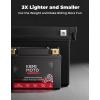 imageKEMIMOTO Lithium Motorcycle Battery YTX15LBSYTX14AHBS LiFePO4 Lithium Battery 12v 7Ah PreCharged Powersports Battery with 4 UniversalFit EVA Spacers Compatible with Motorcycle ATV Jet Ski12V 7Ah 560CCA